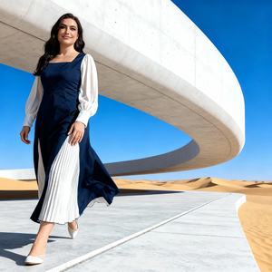 Abaya en polyester de couleur unie de qualité supérieure pour femmes musulmanes, robe élégante et modeste, collection personnalisée en gros - Product Image 2