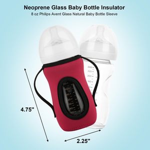 Fundas de Neopreno Reutilizables para Biberones de Vidrio, Aislante para Biberones de Vidrio, Retención Mejorada de Calor/Frío, Protección Contra la Humedad - Product Image 2