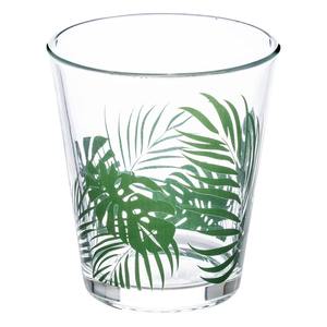 Bicchiere d'acqua Palm in vetro trasparente da 33 cl con decorazione verde - Product Image 1
