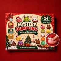 Calendrier de l'Avent Squishy de Noël 2026 – Boîte Mystère 24 Jours en Forme de Dumpling, Jouet Anti-Stress à Remontée Lente, Kawaii, en TPR, à Collectionner, Vente en Gros