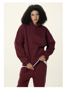 Conjunto de Sudadera con Capucha de Algodón de Alta Calidad para Primavera y Otoño, 350G, Sudadera Moderna para Chico, Pantalones Holgados y Cómodos - Product Image 5