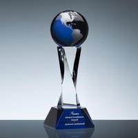 Haute Qualité Populaire Couleur Cristal Monde Globe Personnalisé Cristal Terre Globe trophée