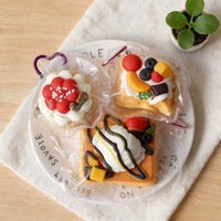 Gâteau en silicone alimentaire anti-stress, simulation de fruits, crème, double couche, pain grillé, dorade, pâte de taro, produits de boulangerie personnalisables