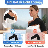 Enveloppe de refroidissement réutilisable pour l'épaule, pour la coiffe des rotateurs, l'épaule congelée et la tendinite, mains libres, compatible gauche et droite, avec poche à glace en gel solide