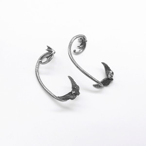 yunnique Clip-on <b>Earrings</b> <b>Wings</b> Design Stainless Steel Claw Setting Zircon Inlay Fashion Jewelry For Men And Women - Product Image 3