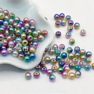 Perles de culture multicolores dégradées de 6 mm Aomiao's Mystery, fournitures de perles en ABS pour la fabrication de bijoux DIY - Product Image 2