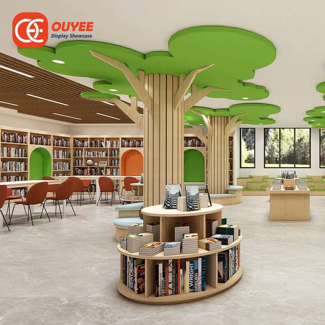 Factory Manufacturing Library Furniture Design Children'S Library Library Bookcase for Book Store Cabinet