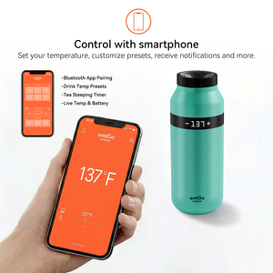 EmiGo - Taza de Viaje Inteligente de Acero Inoxidable de 475 ml (16 oz), Resistente al Calor, con Control de Temperatura, para Regalos de Aniversario - Product Image 2