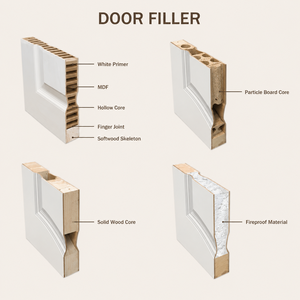 Porte intérieure double <span class=keywords><strong>Santa</strong></span> <span class=keywords><strong>Fe</strong></span> en MDF/HDF, apprêtée blanche, porte en bois massif, sur mesure, fabrication OEM/ODM - Product Image 2