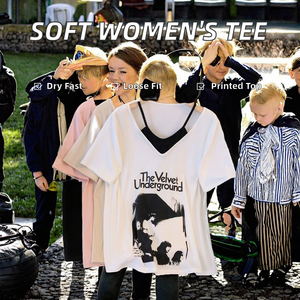 Blusa Holgada de Manga Corta para Mujer, Camiseta de Jersey Suave y Transpirable con Bonito Diseño Estampado para Verano - Product Image 2