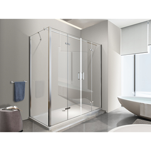 Free Entry Folding <b>Book</b> + Reversible Fixed Panel H 190 Transparent Anti-Limescale Measures 77.5-80 Shower <b>Box</b> Fixed Shower Rooms - Product Image 1