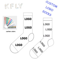 Chaussettes personnalisées OEM avec logo, broderie jacquard tendance, en coton, nylon et polyester, pour le printemps, avec logo sous le pied – Vente chaude