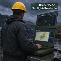 Ordinateur portable industriel robuste, étanche IP65, 15,6 pouces, double écran, lisible en plein soleil, Intel i9-13900HK, DDR5, GPU MXM