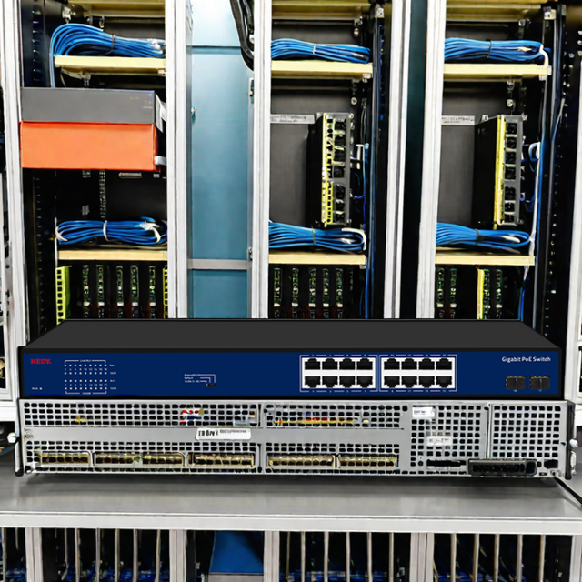 16 Port 10/100/1000M PoE Network Switch with 2 SFP Uplink Smart AI Switch for IP Cameras