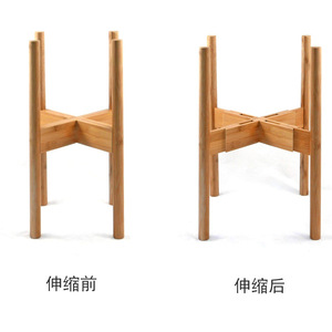 Support de pot de fleurs en bambou Bicheng, réglable, rond, pour plantes d'intérieur et d'extérieur, décoration de salon - Product Image 4