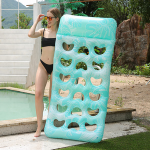 Vente Flash : Hamac aquatique gonflable pliable pour adulte, motif feuilles d'été, avec découpe en forme de cœur, pour la détente aquatique - Product Image 3