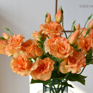 Injoy IJ032 Flores de Seda de Alta Simulación Hechas a Mano, Lisianthus Artificial Moderno Blanco y Morado de 3 Cabezas, para Pascua, Bodas y Decoración del Hogar - Product Image 3