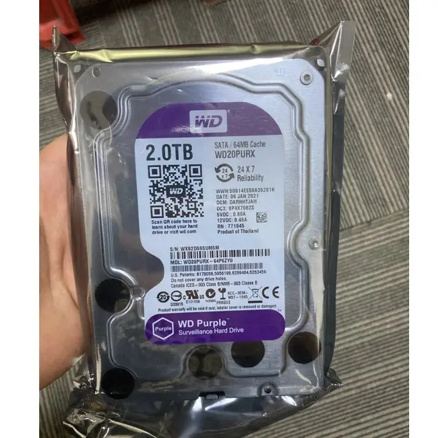 זול 3.5 אינץ סגול SATA במלאי 500GB 1tb 2tb 3tb 4tb 6tb 8tb דיסק קשיח משופץ hdd עבור מעקב מחשב שולחני