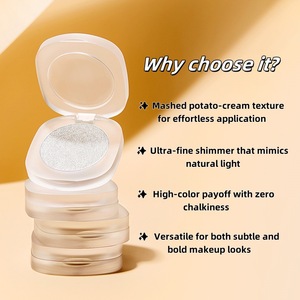 Iluminador de Maquillaje con Textura de Barro Sin Logotipo, Colorete Personalizado en Stock, Paleta de Contorno Iluminadora de Brillo Fino Perlado - Product Image 2