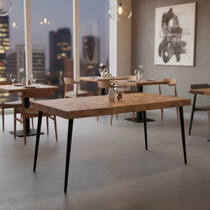 Simple <b>Folding</b> <b>Dining</b> Tables with Solid Mango Wood Legs Restaurant & Hotel Furniture Modern Design Commercial Use Home Decor - Product Image 2