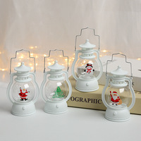 Lanterne LED de Noël Rouge 5,8 x 12,6 cm, Blanc Chaud, Lampe Bougie Portable pour Décoration de Table et Fenêtre de Noël