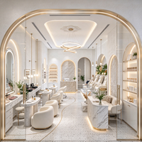 Vitrines de présentation de cosmétiques à éclairage LED multicouche pour salons de beauté et magasins de cosmétiques, design intérieur commercial pour une seule boutique