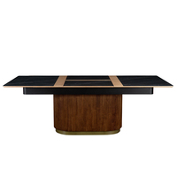 Meubles de salle à manger, table à manger extensible en bois de noyer luxueuse et élégante pour 8 à 10 personnes