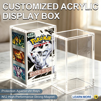 Boîtier magnétique en acrylique ETB, étui rigide transparent pour booster TCG, conteneur de présentation empilable anti-poussière pour cartes à collectionner, jeu TCG