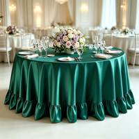 Nappe ronde élégante en satin à volants pour mariage, banquet, hôtel, événement, taille personnalisée, décoration de table
