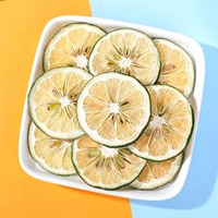 Zwavelvrije gedroogde limoenplakjes, laag temperatuur gedroogde groene limoenwielen, zonder suiker, voor fruitthee, cocktailgarnituur, groothandel