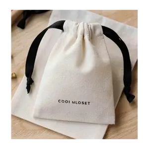 Size Customized drawstring mini Canvas thick bag for Cookies candy and snacks Storage