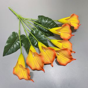 YIWU barato al por mayor 7 cabezas ramo amarillo <span class=keywords><strong>flores</strong></span> artificiales Calla Lily <span class=keywords><strong>flores</strong></span> para evento Fiesta boda decoración - Product Image 6