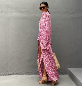 Blusa Playera Holgada de Algodón Estampado 2025, Estilo Boho, Vestido Kimono de Rayón, Cubre Traje de Baño, Cardigan Informal para Mujer - Product Image 5