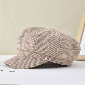 Gorro Newsboy Retro Europeo Americano para Mujer, Otoño Invierno, Versión Coreana, Estilo Británico a Rayas, en Oferta - Product Image 6