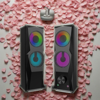 Speaker Komputer Gaming RGB 2.0 Channel 6W Surround-Sound HIFI Baru dengan Baterai Isi Ulang untuk PC, Mendukung Multimedia