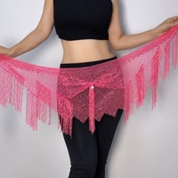 Chaîne de taille scintillante à pampilles en strass de cristal pour spectacle de danse orientale, taille unique pour femme