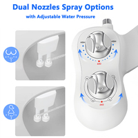 Bidet intelligent ultra-mince en ABS pour toilettes, à eau froide, double buse, autonettoyant, design moderne pour salle de bain