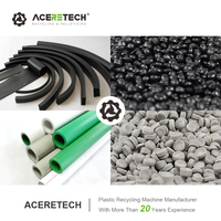 Ligne d'extrusion à double vis 300-500 kg/h PP/PE LDPE HDPE XPS ABS/EPS pour la granulation de fils ACERETECH ATE35
