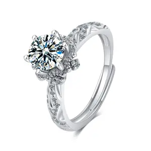 Bague en argent personnalisée ajusteur de taille pour bague en vrac zircon cubique bijoux de fiançailles cadeaux bagues de mariage pour femmes