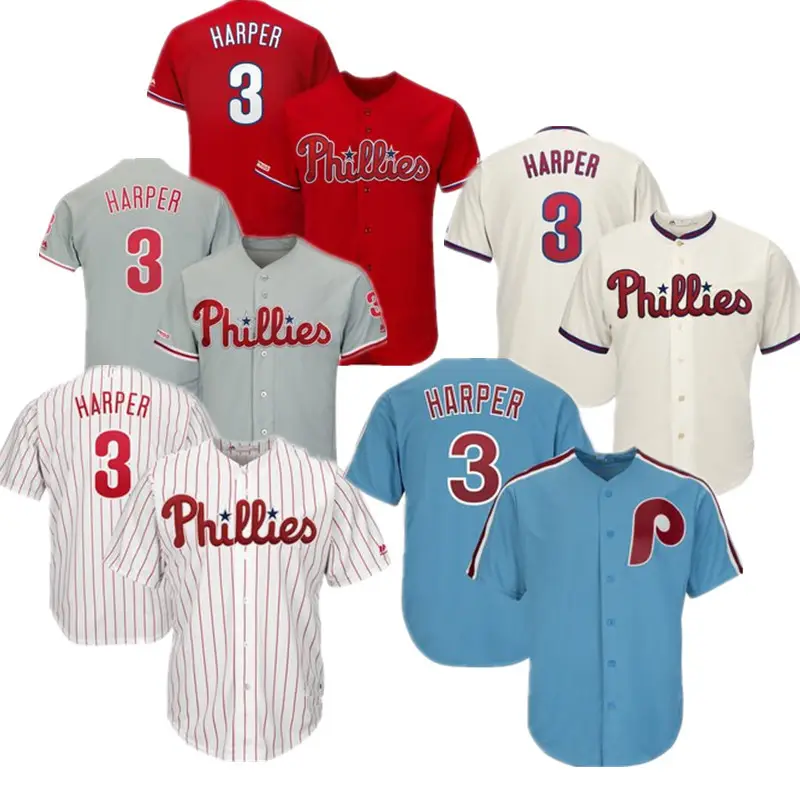 Wholesale Cheap Stitched American Baseball Teams Sports Jerseys Custom Philadelphia City 3 Bryce Harper baseball jersey 1 - 1 pi