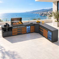 Nouvelle unité de cuisson BBQ extérieure en acier inoxydable 304 résistante aux intempéries, cuisine extérieure avec grill