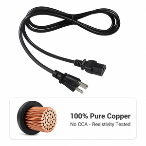 สายไฟ IEC C13 ขนาด 18AWG 10A 125V หัวปลั๊กแบบ NEMA 5 15P ของสหรัฐอเมริกา สำหรับคอมพิวเตอร์และจอภาพ สายไฟ AC สีดำ พร้อมตัวป้องกันสายหักงอ ยาว 3 เมตร ผลิตตามแบบ OEM - Product Image 2