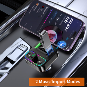 Nouveau lecteur mp3 de voiture <span class=keywords><strong>Bluetooth</strong></span> transmetteur FM <span class=keywords><strong>kit</strong></span> de voiture mains libres lumière colorée récepteur Audio USB type-c double chargeur de voiture USB - Product Image 5