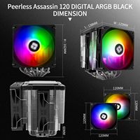 Refrigerador por aire para CPU Thermalright Peerless Assassin 120 Digital ARGB Negro con 6 tubos de calor