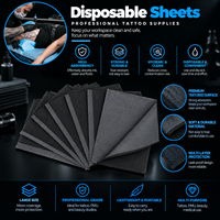 Bavoirs dentaires jetables noirs imperméables pour tatouage, en papier, hygiène multi-niveaux, anti-fuite, pour nettoyage buccal