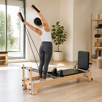Machine de Pilates Reformer en bois de chêne avec lit coulissant, entraîneur de gainage, pour exercices de yoga et de fitness à domicile et en studio