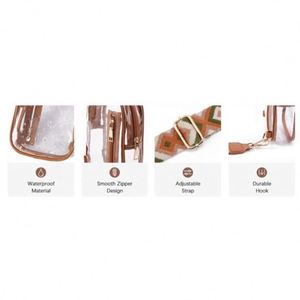 Nueva llegada: Bolso bandolera transparente unisex de PVC impermeable con cremallera, diseño personalizable, ideal para estadios y uso exterior. - Product Image 5