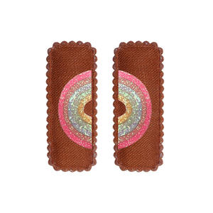 Lot de 2 pinces à cheveux géométriques mignonnes en tissu arc-en-ciel pour enfants, style coréen, petite taille, idéal pour les fêtes - Vente chaude - Product Image 6