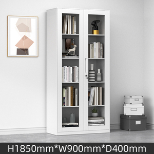 Hoge Kantoor 4-plank Kast Staal, Afsluitbare <span class=keywords><strong>2</strong></span>-deurs Opbergkast, Verticale Ruimtebesparende Kast Voor Thuis En Commercieel Kantoor - Product Image 2