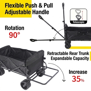 High Quality <strong>Heavy</strong> <strong>Duty</strong> Utility Wagon Cart Foldable <strong>Garden</strong> <strong>Trolley</strong> for Grocery Beach - Product Image 3